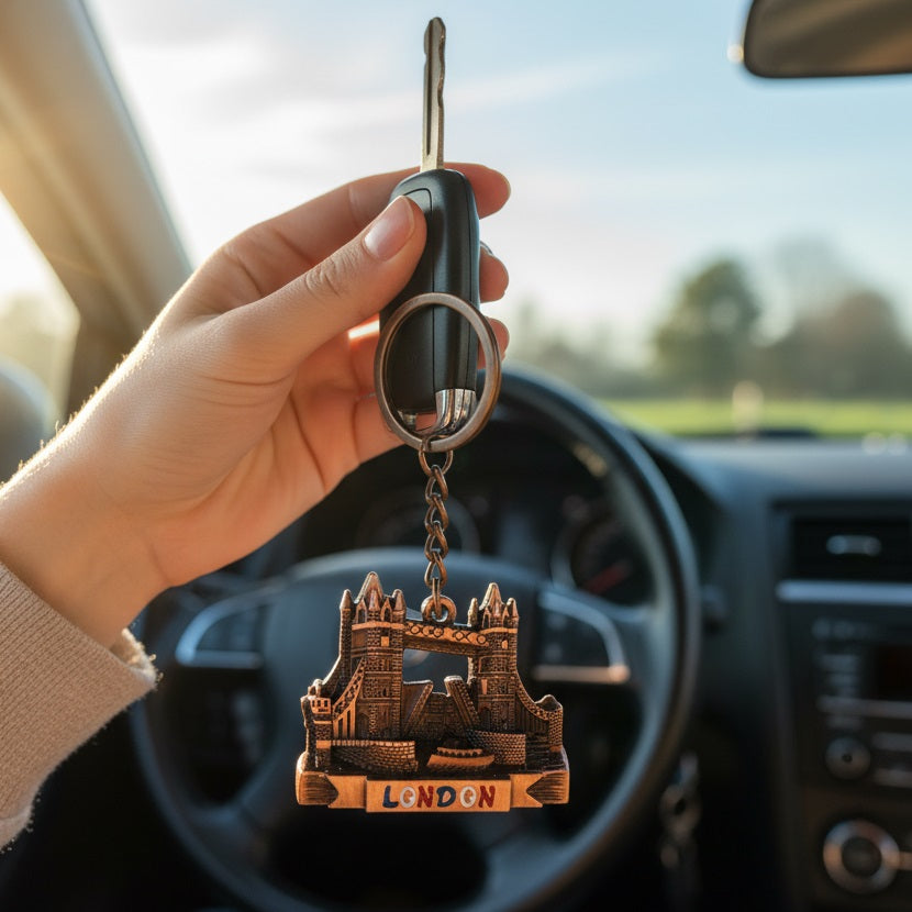 Diamond Gifts London Metal Keyring Bronze MKR31B