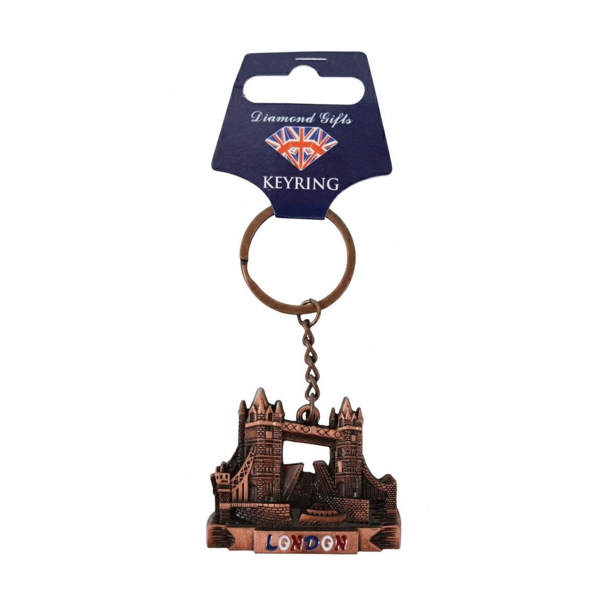 Diamond Gifts London Metal Keyring Bronze MKR31B