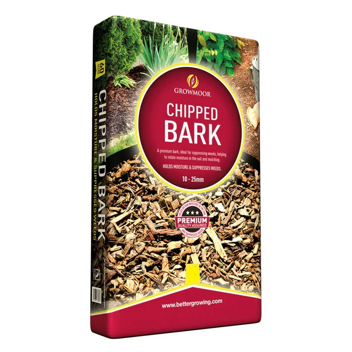 Growmoor Chipped Bark 75Ltr CHIPBARK75LTR | Holds Moisture and Suppresses Weeds