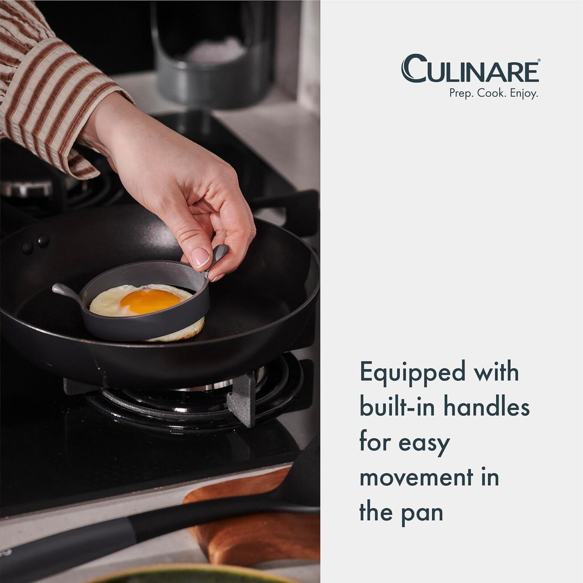 Culinare Silicone Egg Ring Grey 9cm C240801 | Makes Perfectly Shaped Eggs and Pancakes