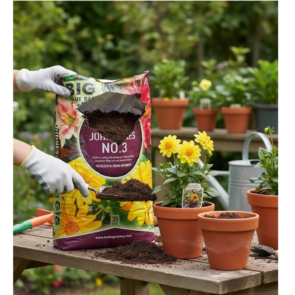 Growmoor John Innes No.3 Compost 35Ltr 35LJNINO.3 | Specially Formulated | Use for Re-potting and Planting Out | Rich in Nutrients for Greener Foliage and More Beautiful Flowers | For Successful Feeding and Growth | Added Nutrients and Trace Elements for Healthier Plants