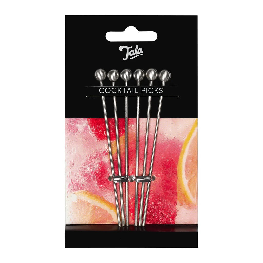 Tala Stainless Steel Cocktail Picks Chrome Pack of 6 10A00113
