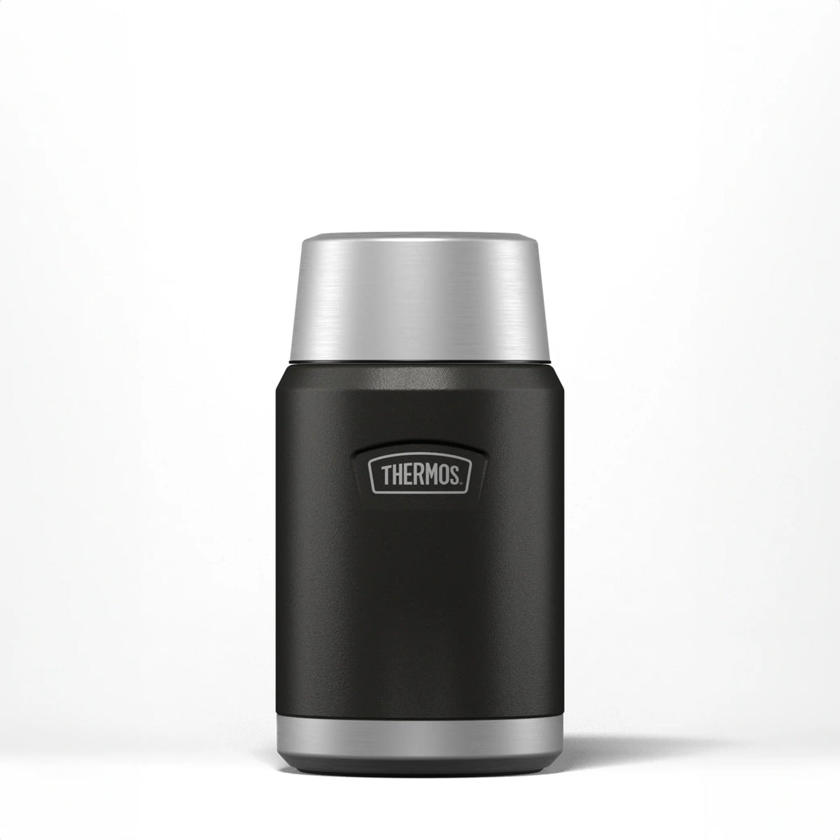 Thermos Icon Series Food Flask Granite Black 10cm x 10cm x 18.5cm 710ml 510g 230155 | Includes Stainless Steel Spoon | Vacuum Insulated Stainless Steel | 14-Hrs Hot and 24-Hrs Cold | Leakproof | Durable and Portable | Non-slip Base | Insulated Pressure