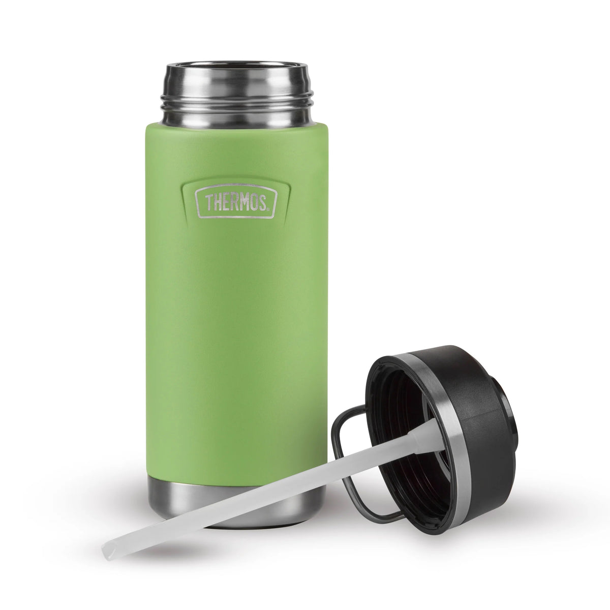 Thermos Icon Series Flip Lid Bottle Lime Green 8cm x 8cm x 21cm 530ml 350g 207430 | Vacuum Insulated Stainless Steel Flask | Keeps Drinks Cold for 16Hrs | Durable Leak-Proof Travel Water Bottle | Dishwasher Safe | Flip-up Straw | Non-slip Base | Easy Carry Handle