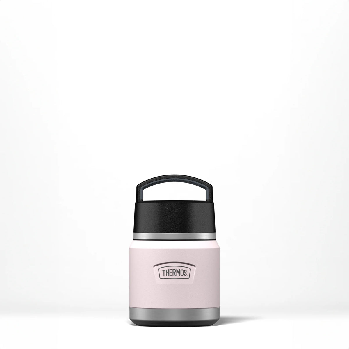 Thermos Icon Series Food Flask with Carry Handle Peony Pink 9.9cm x 9.9cm x 16.2cm 355ml 410g 271512 | Includes Stainless Steel Spoon | Vacuum Insulated Stainless Steel | 8-Hrs Hot and 18-Hrs Cold | Leakproof | Durable and Portable | Non-slip Base