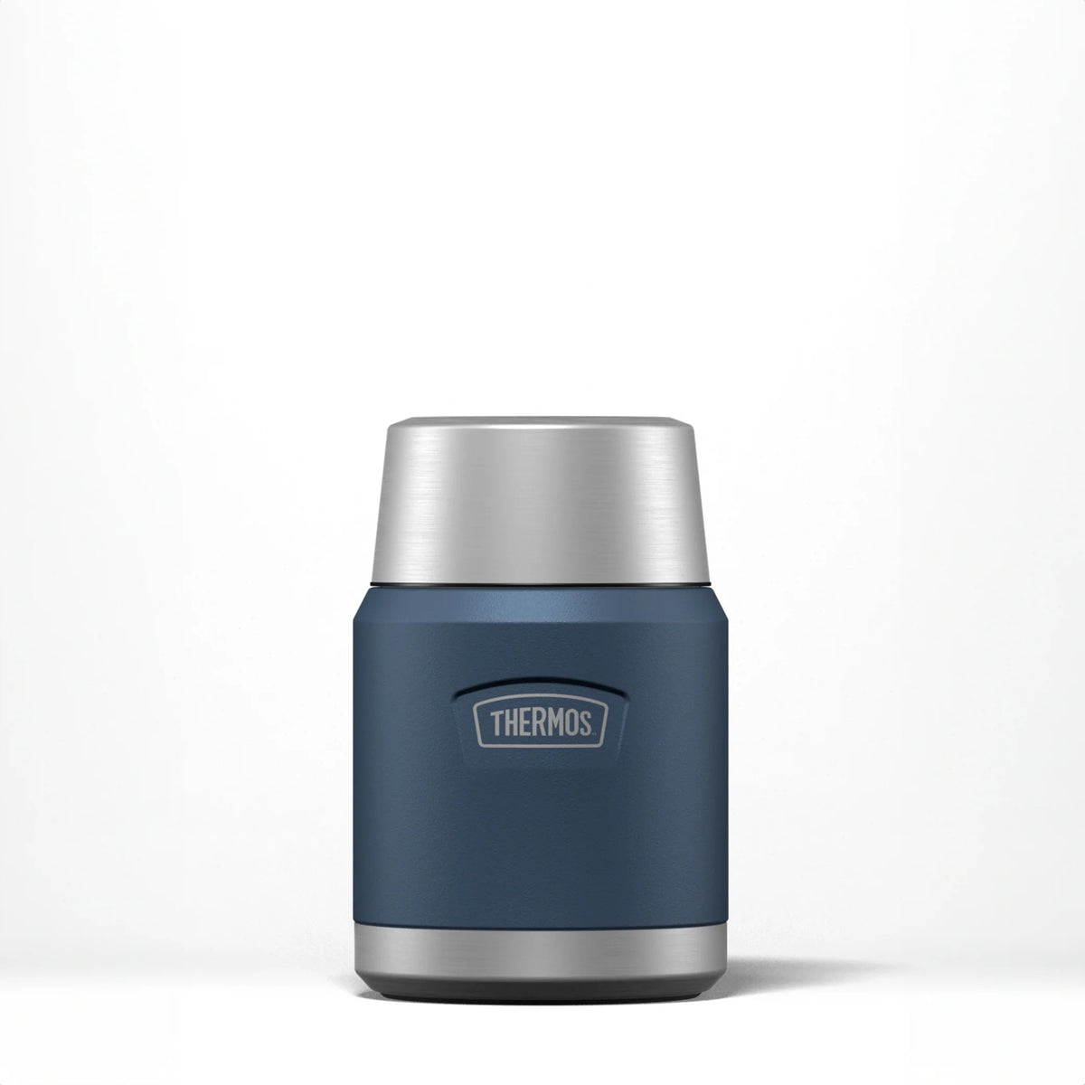 Thermos Icon Series Food Flask Solent Navy 10cm x 10cm x 15cm 470ml 460g 230025 | Stow-Away Spoon Storage | Vacuum Insulated Stainless Steel | 10-Hrs Hot and 24-Hrs Cold | Leakproof | Durable and Portable | Non-slip Base | Insulated Pressure Relief