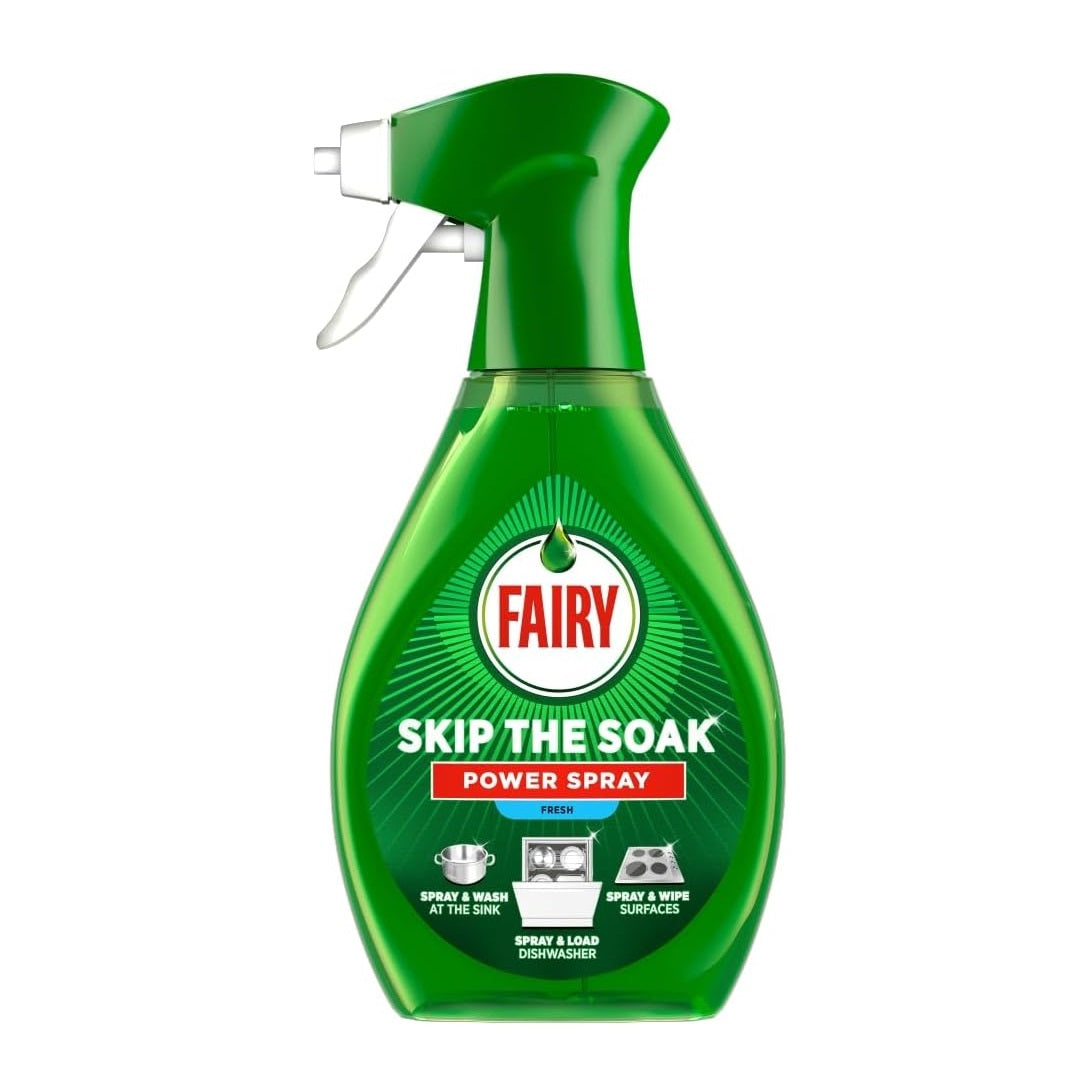 Fairy Fresh Skip The Soak Power Spray Green 650ml C009920 | Multipurpose Kitchen Cleaning Spray | Cuts Grease Fast for Dishes-Surfaces and Cookware
