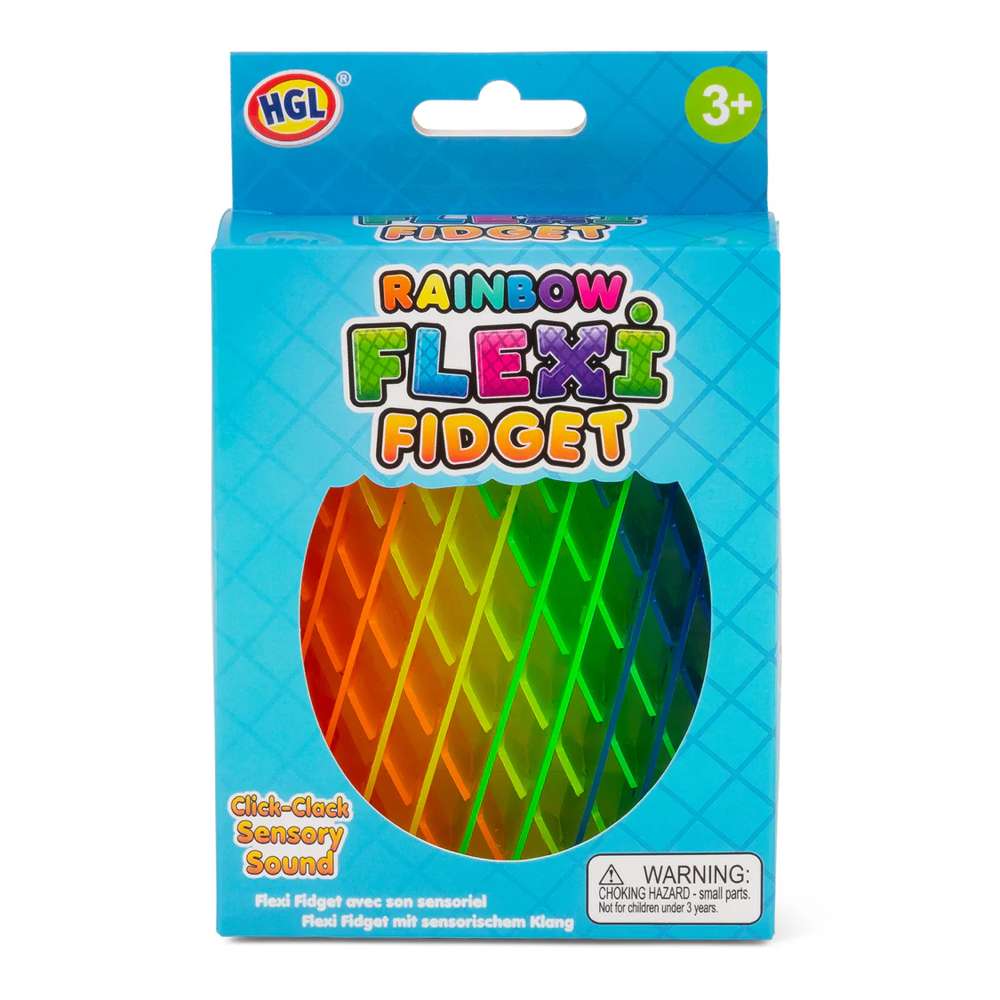 HGL Rainbow Flexi Fidget Multicolour 13cm SV22043 | Click-Clack Sensory Sound