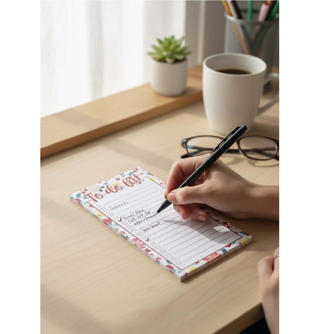 Jolipad Floral To Do List White 35645-LPC