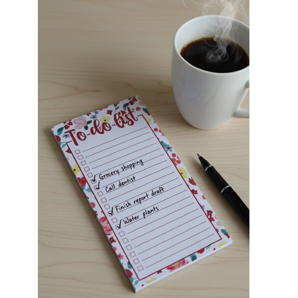 Jolipad Floral To Do List White 35645-LPC