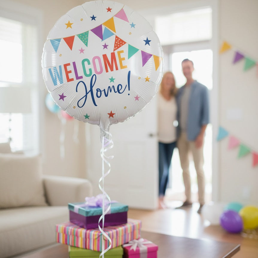 Unique Welcome Home Foil Helium Balloon White 18-Inch 82125