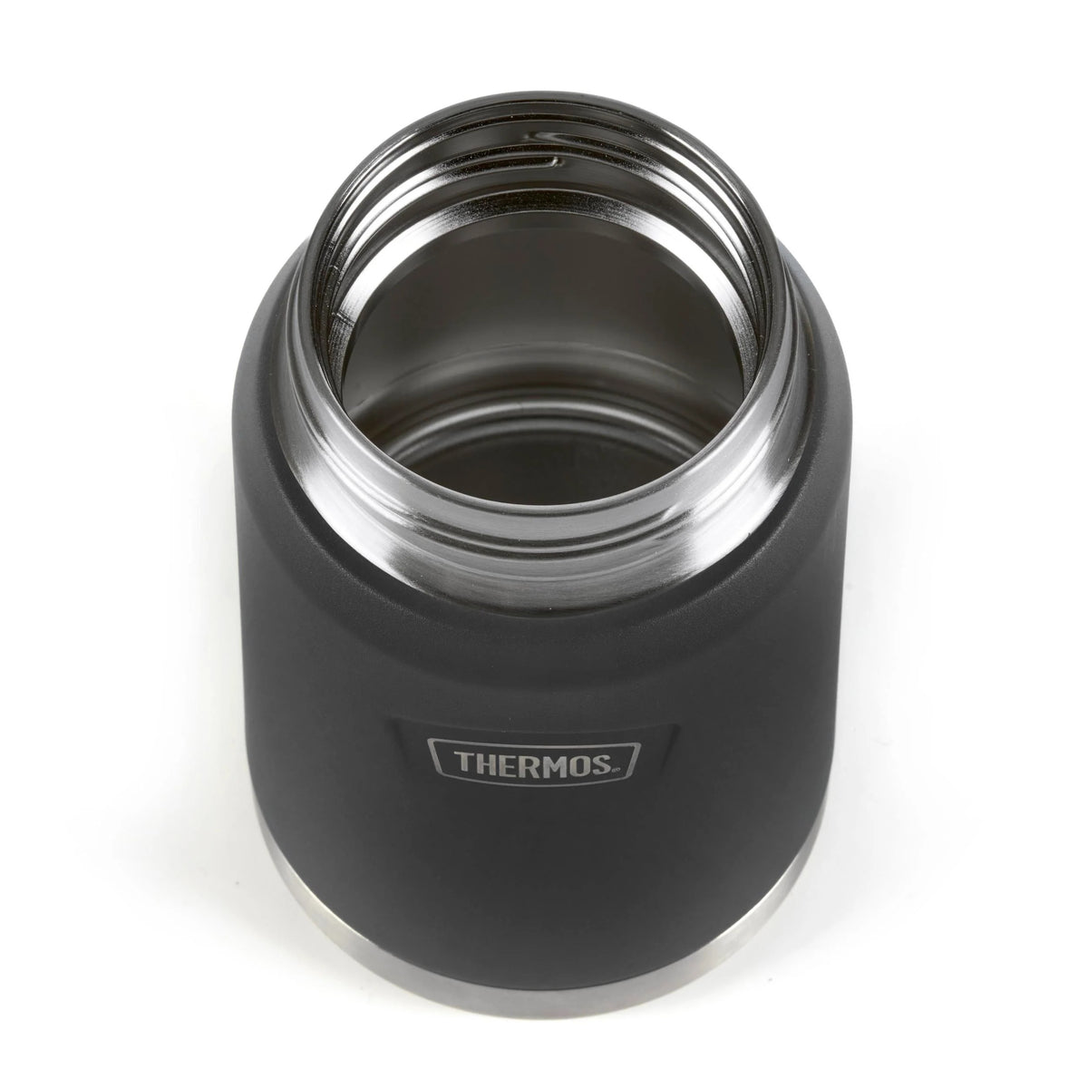 Thermos Icon Series Food Flask Granite Black 10cm x 10cm x 15cm 470ml 460g 230018 | Stow-Away Spoon Storage | Vacuum Insulated Stainless Steel | 10-Hrs Hot and 24-Hrs Cold | Leakproof | Durable and Portable | Non-slip Base | Insulated Pressure Relief