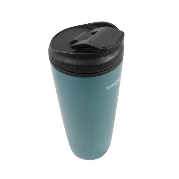 Thermocafe Stainless Steel Insulated Tumbler Teal 435ml 256440 | Sweat-proof with Cold | Flip-top Rubberised Press Fit Close | Cool Outer Wall for Hot Liquids