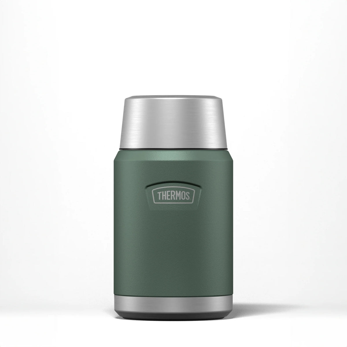 Thermos Icon Series Food Flask Rock Cap Green 10cm x 10cm x 18.5cm 710ml 510g 230116 | Includes Stainless Steel Spoon | Vacuum Insulated Stainless Steel | 14-Hrs Hot and 24-Hrs Cold | Leakproof | Durable and Portable | Non-slip Base | Insulated Pressure