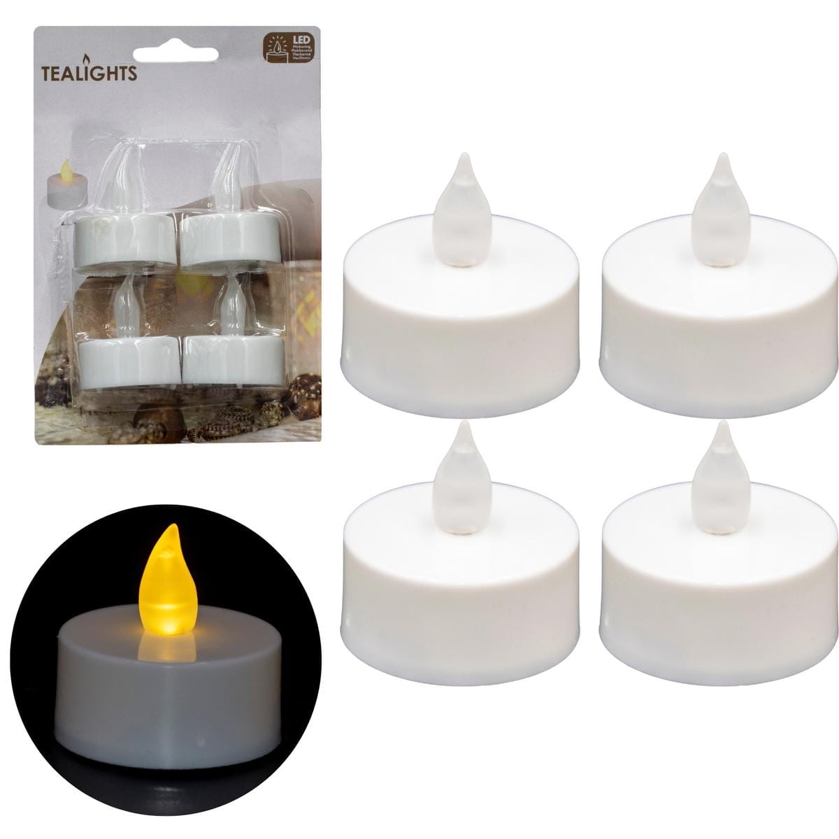 LED Tealights Yellow Set of  4 AX5991200