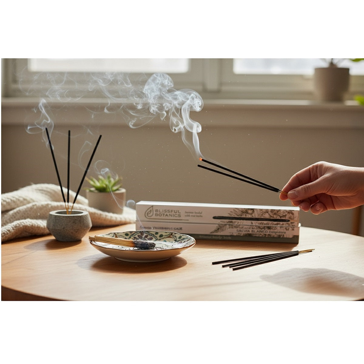 SIL Artisanal Smudge Incense Sticks Assorted 23.5cm x 5cm x 2cm Pack of 8 FR1855 | Incense Loaded with Real Herbs