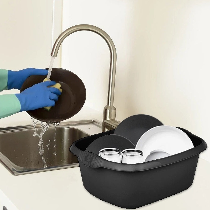 Wham Casa Washing Up Rectangular Plastic Bowl Midnight Black 39cm 17229