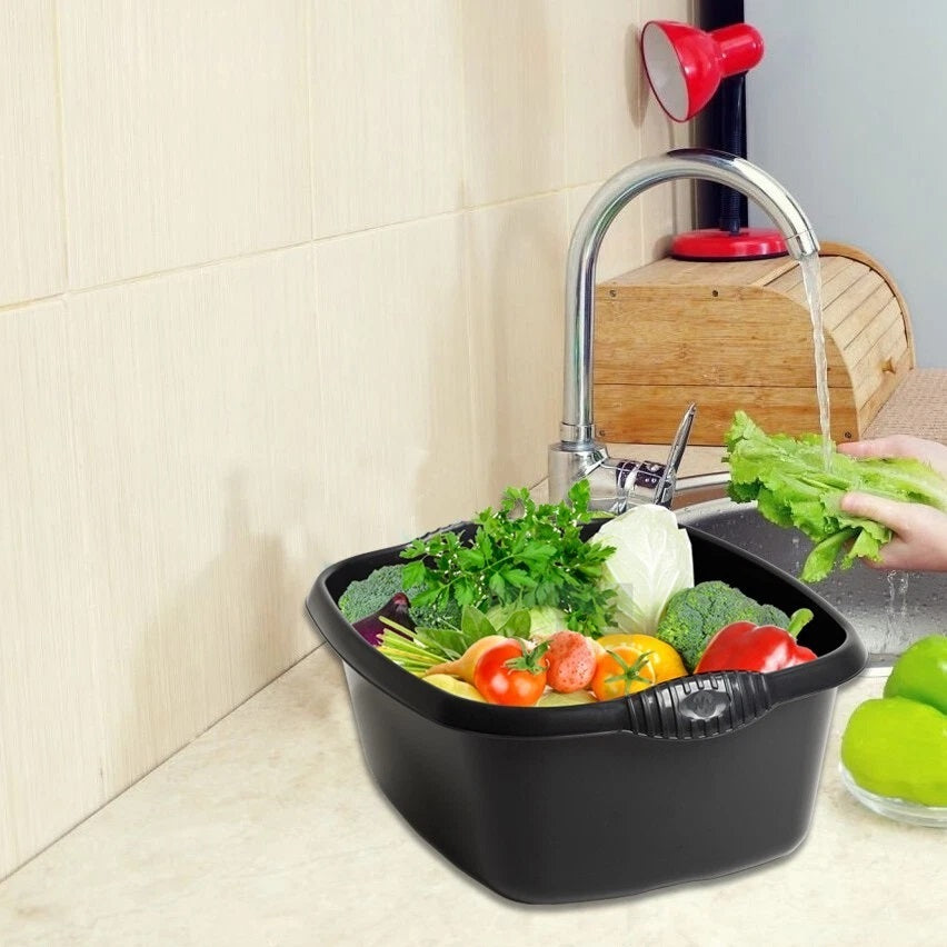 Wham Casa Washing Up Rectangular Plastic Bowl Midnight Black 39cm 17229