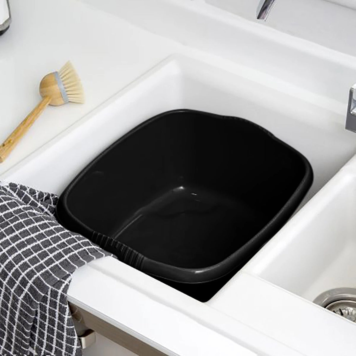 Wham Casa Washing Up Rectangular Plastic Bowl Midnight Black 39cm 17229