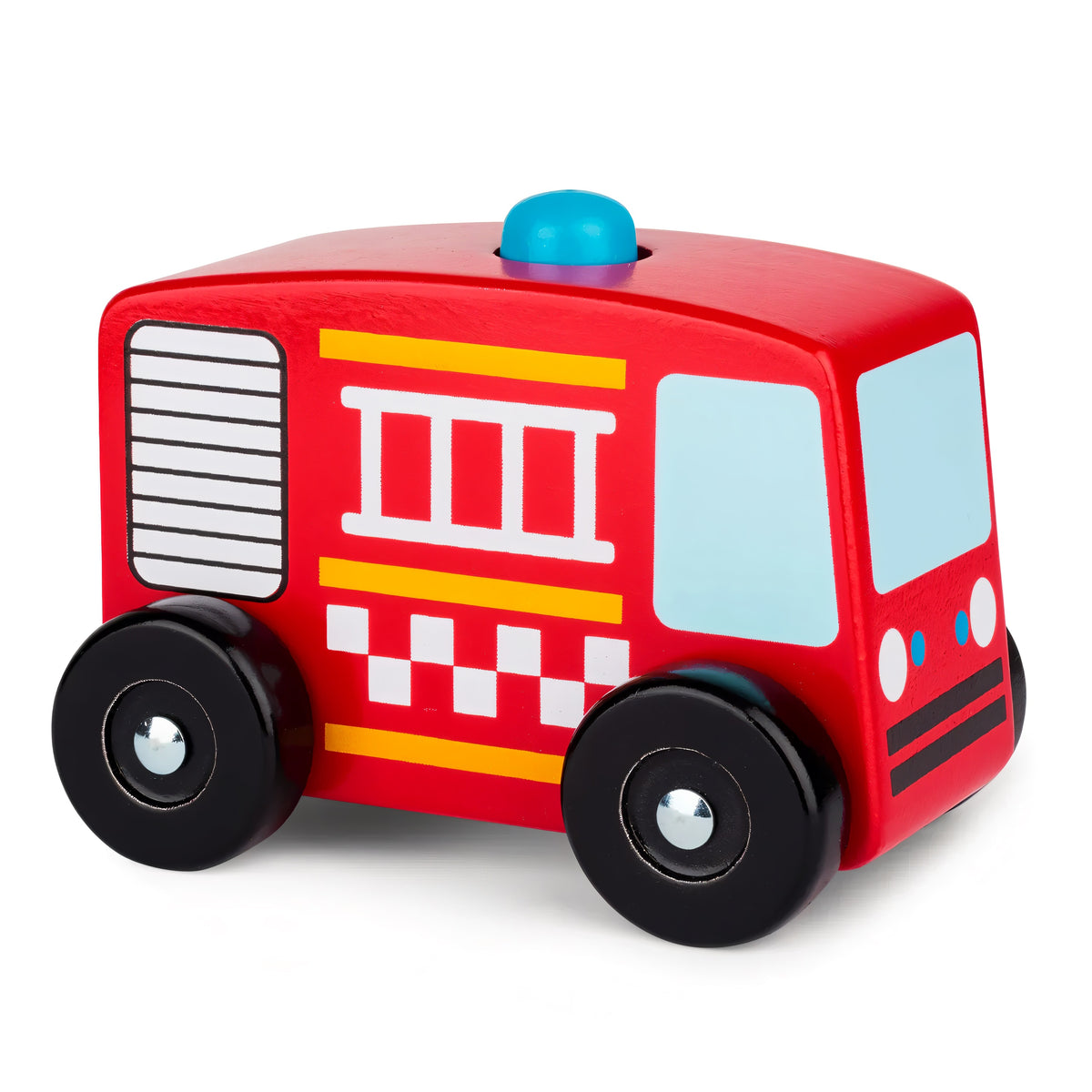 Tobar Wooden Sound and Play Fire Engine Multicolour 37878 | Hand to Eye Coordination | Imagination | Understanding the World | Social Skills
