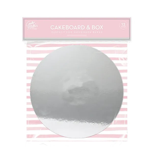 Cooke and Miller Foiled Cakeboard and Patterned Box Assorted 12-Inch Pack of 1 HOM4319OB | Perfect for Homemade Bakes
