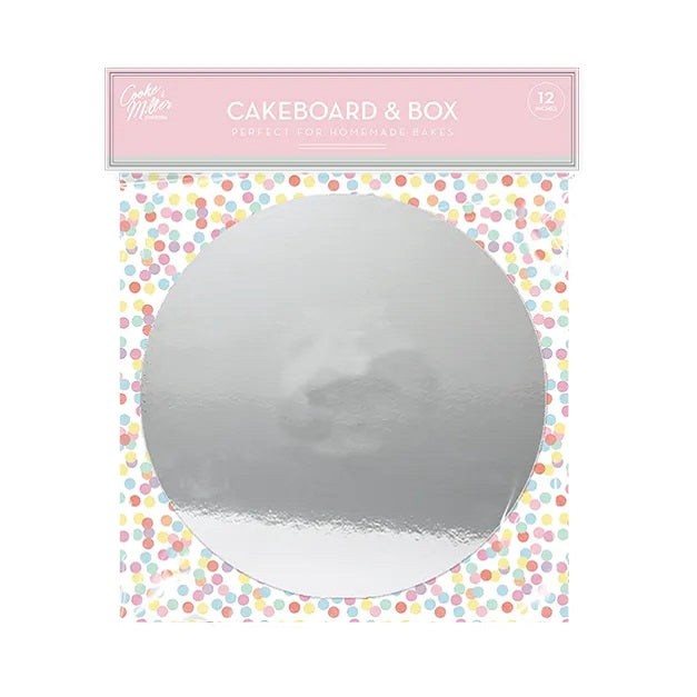 Cooke and Miller Foiled Cakeboard and Patterned Box Assorted 12-Inch Pack of 1 HOM4319OB | Perfect for Homemade Bakes