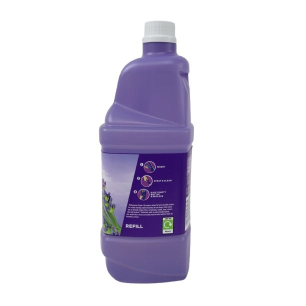 Flash Power Spray Mop Refill Lavender 1.25Ltr C003992 | Lavender Scent Floor Cleaner | Multipurpose Cleaner | Cleans and Shines Without Streaks | For Flash Power Mop System | Effective on Multiple Surfaces