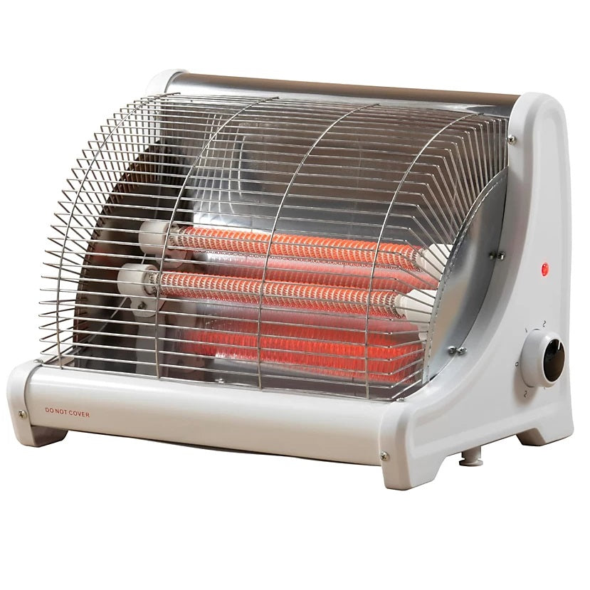 Daewoo 1200W Bar Ceramic Heater White HEA1893 | Instant Heat | 2 Heat Settings | Tip Over Cut Out