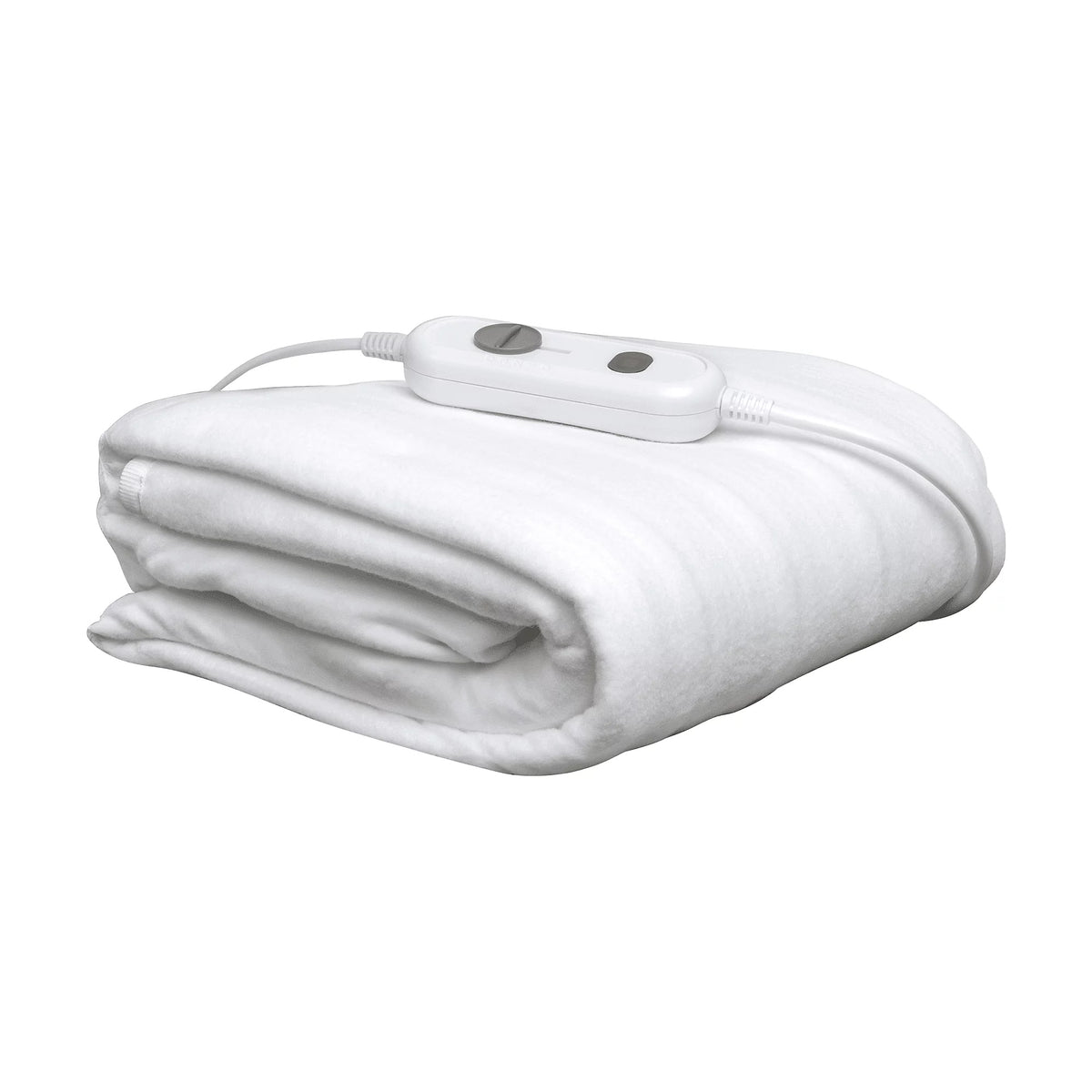 Daewoo Double Electric Heated Blanket White 120cm x 135cm HEA1909 | 3 Heat Settings | Easy Fit Straps | Machine and Hand Washable | Overheat Protection | Detachable Controller