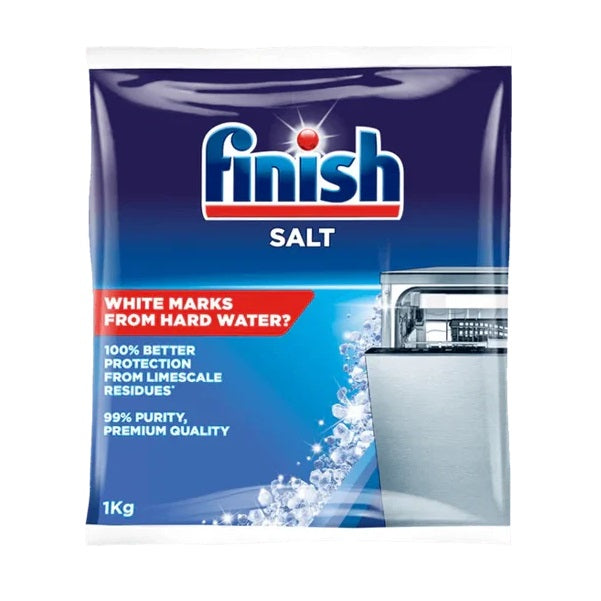 Finish Dishwasher Salt White 1Kg HOFIN1040 | 100 Percent Better Protection From Limescale Residues