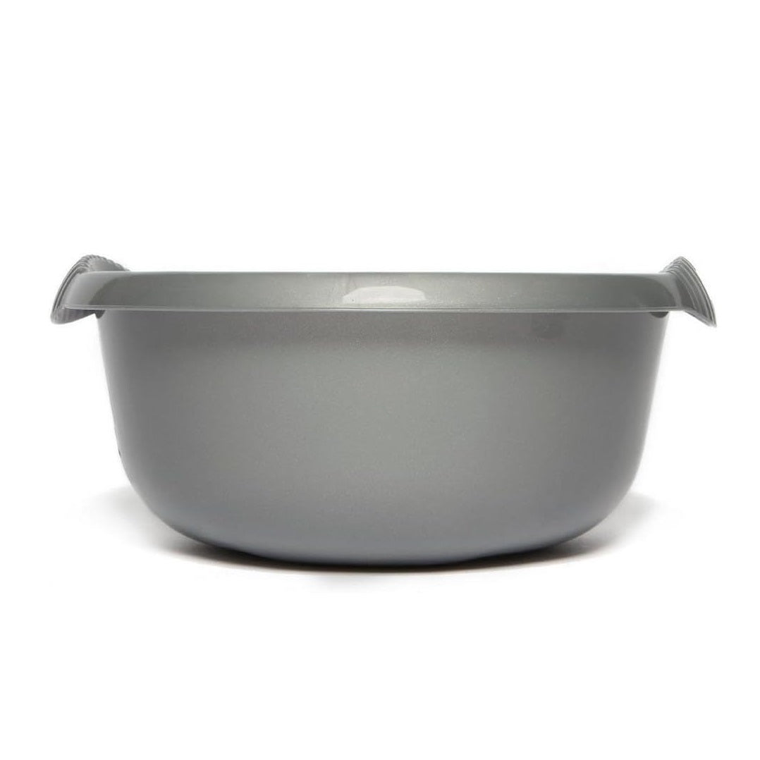 Wham Round Casa Bowl 28cm Silver 11265 | Durable Plastic Mixing and Washing Bowl | Lightweight and Easy to Clean | Ideal for Kitchen-Laundry and Household Use