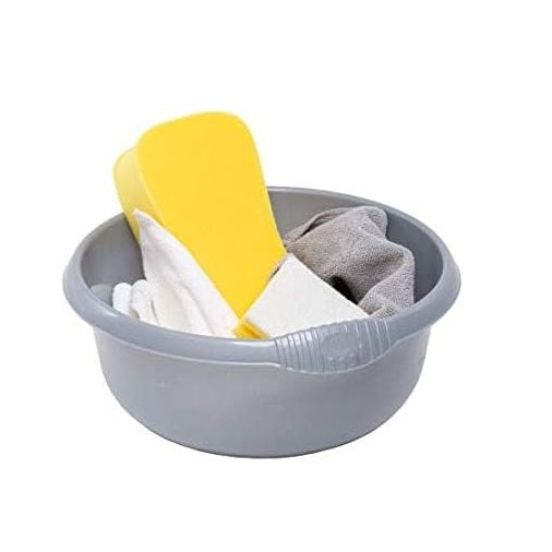 Wham Round Casa Bowl 28cm Silver 11265 | Durable Plastic Mixing and Washing Bowl | Lightweight and Easy to Clean | Ideal for Kitchen-Laundry and Household Use