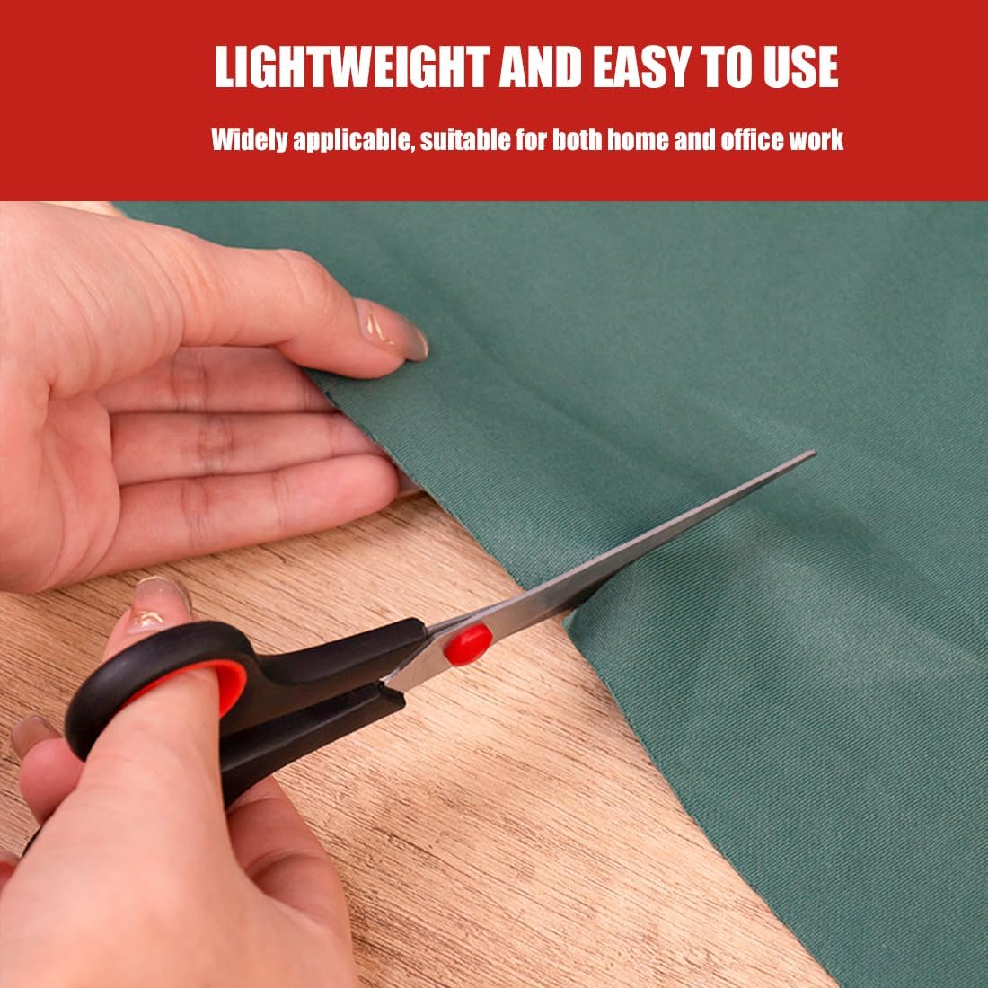 DID Stainless Steel Household Scissor Black and Red 8.5-Inch HH2491 | Stainless Steel Blades | Comfort Grip Handles | Ideal for Home-School or Office Use