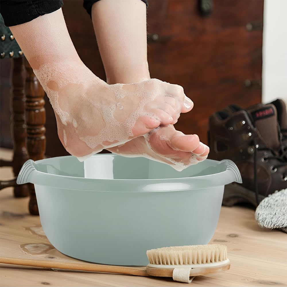 Wham Round Casa Bowl 28cm Silver Sage 17131 | Durable Plastic Mixing and Washing Bowl | Lightweight and Easy to Clean | Ideal for Kitchen-Laundry and Household Use