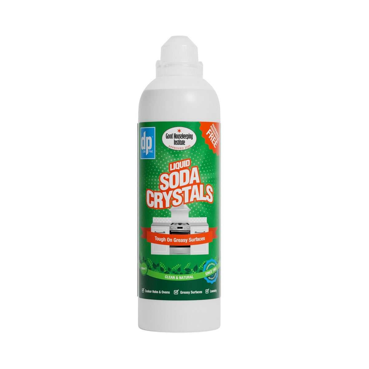 Dri Pak Liquid Soda Crystals Clear 750ml LSBTDP127 | Tough on Greasy Surfaces | Suitable for Cooker Hobs-Ovens-Greasy Surfaces and laundry