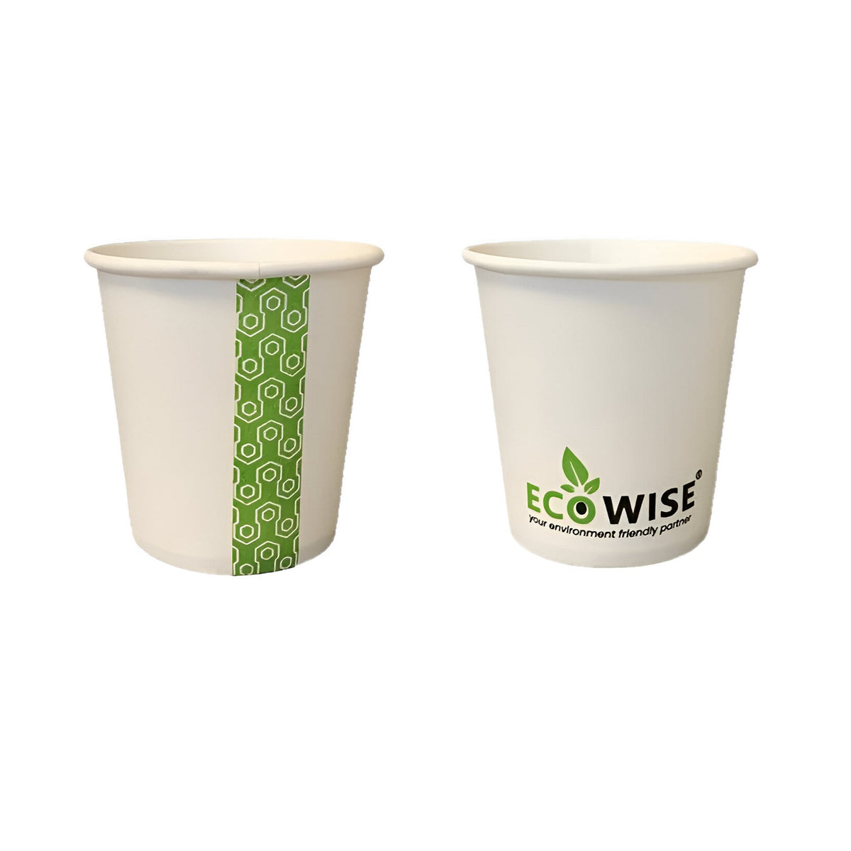 Ecowise Plain Coffee Cups White 200ml EC-1581 | 100 Percent Natural and Recyclable | Product Made from Sustainable Sources
