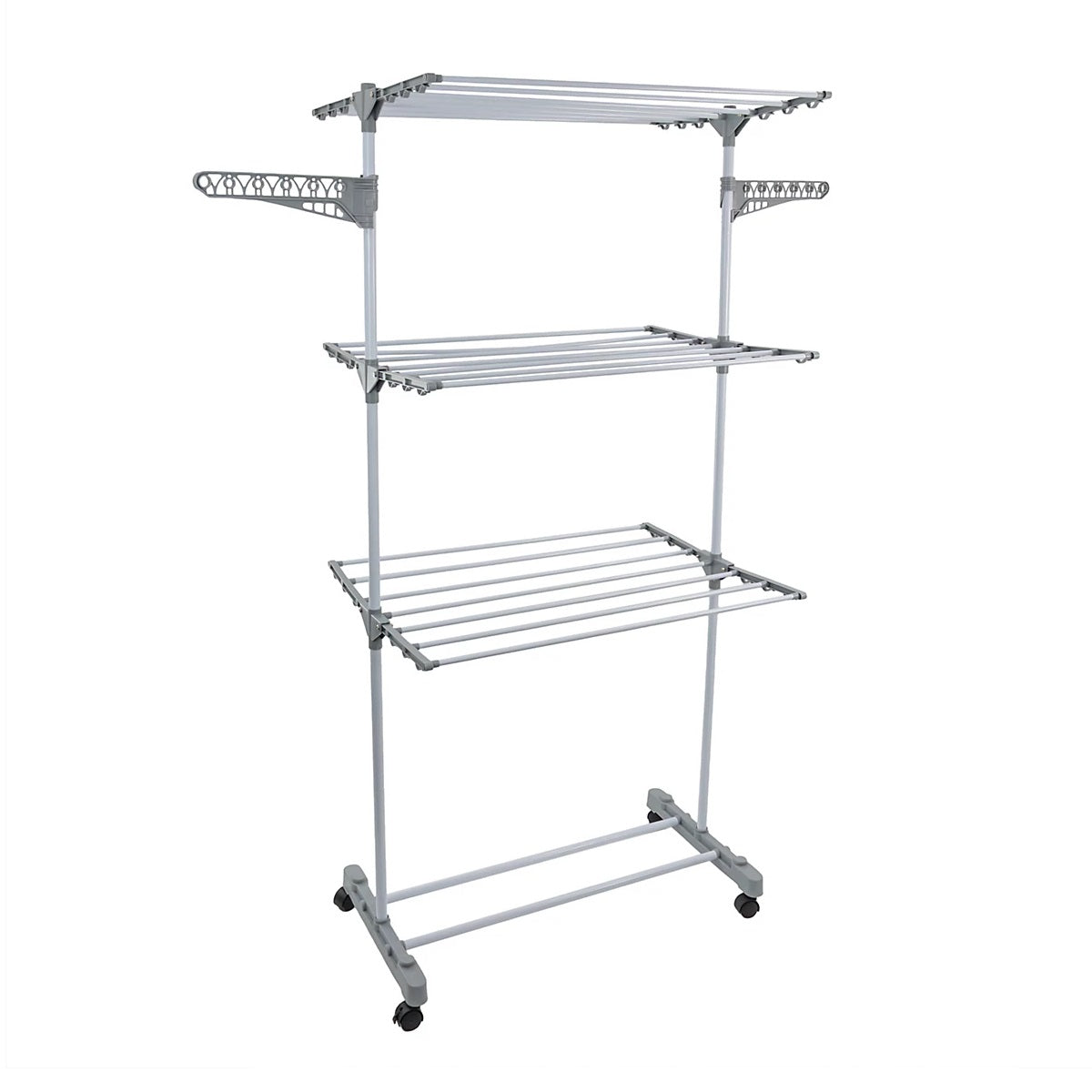 JVL 3 Tier Drying Rack White 11-067-T | 21Mtr Drying Space | Holds Large Laundry Loads | 23 Hanging Bars