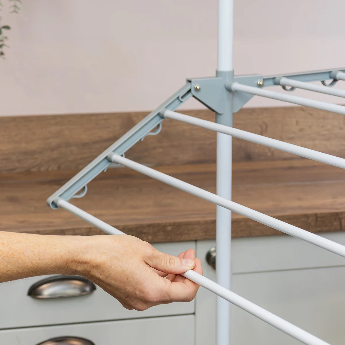 JVL 3 Tier Drying Rack White 11-067-T | 21Mtr Drying Space | Holds Large Laundry Loads | 23 Hanging Bars