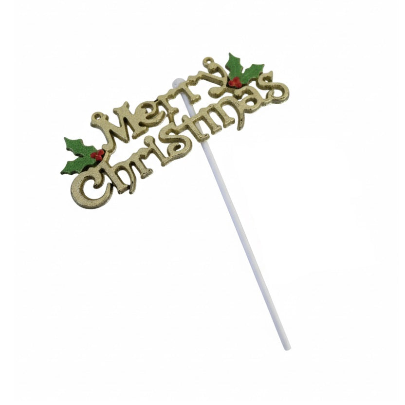 JL Supplies Christmas Cake Topper Gold 3304