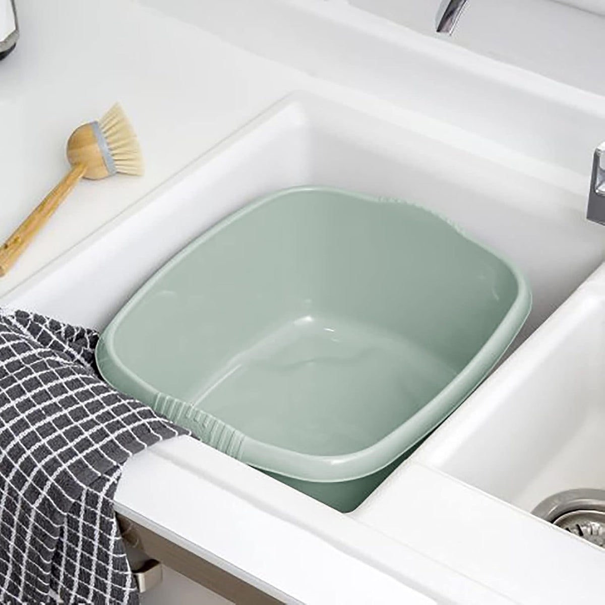 Wham Casa Rectangular Washing Up Bowl Silver Sage 39cm 17230