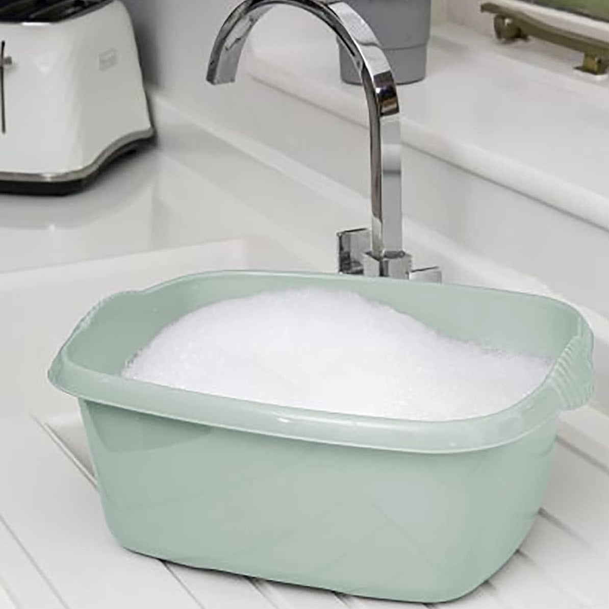 Wham Casa Rectangular Washing Up Bowl Silver Sage 39cm 17230