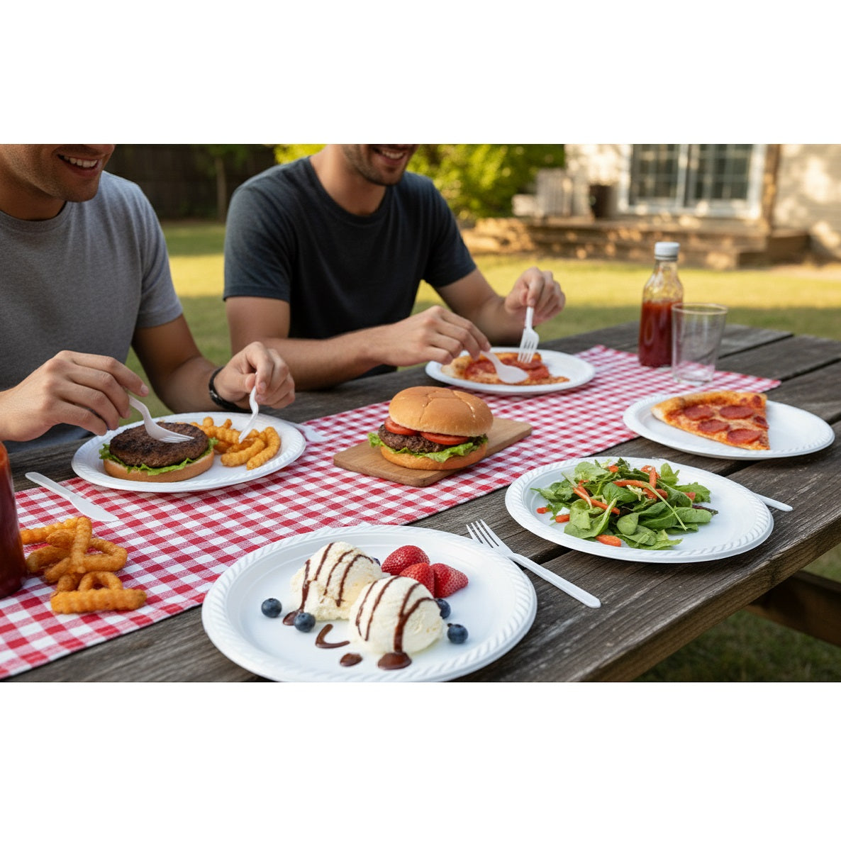 Best House Reusable Plates White 9-Inch 23cm Pack of 50 BB0642
