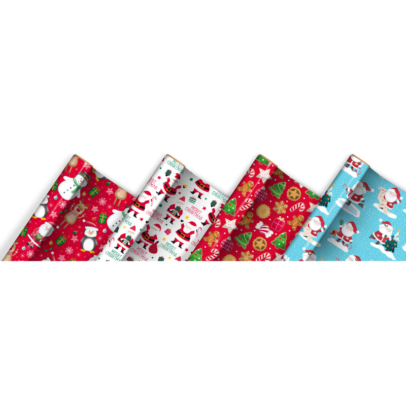 Clairefontaine Eurowrap Recyclable Christmas Cute Festive Gift Wrap Multicoloured 7Mtr x 70cm Pack of 1 X-36455-GWC | Assorted Designs | Perfect for Holiday Presents