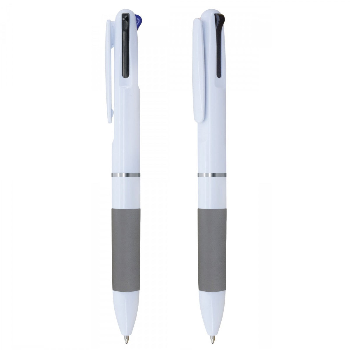 Feida Ballpoint Pens White and Grey Pack of 3 3883 | Smooth Writing | Waterproof Pens | Comfortable Grip | Uniform Ink Output | Push Design | For Office-School and Home Use