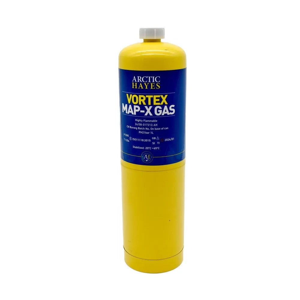 Arctic Hayes Vortex MAP-X Gas Cylinder Yellow 400g 55090494 | High Performance MAPP Gas | For Brazing-Soldering and Heating | High Temperature Gas