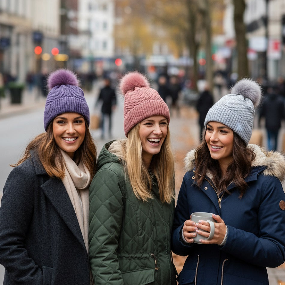 Foxbury Ladies Beanie Hat with Pom Pom Assorted Colours One Size Pack of 1 GL1285