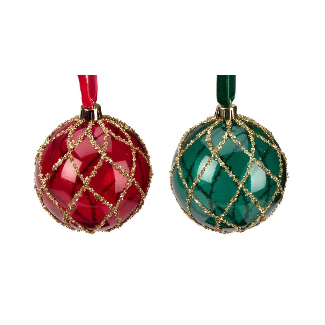 Christmas Decoration Glitter Ball Assorted Colours 80mm ABJ443240