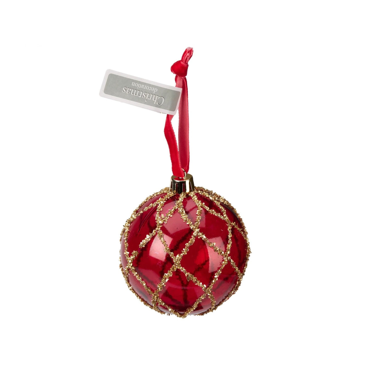 Christmas Decoration Glitter Ball Assorted Colours 80mm ABJ443240