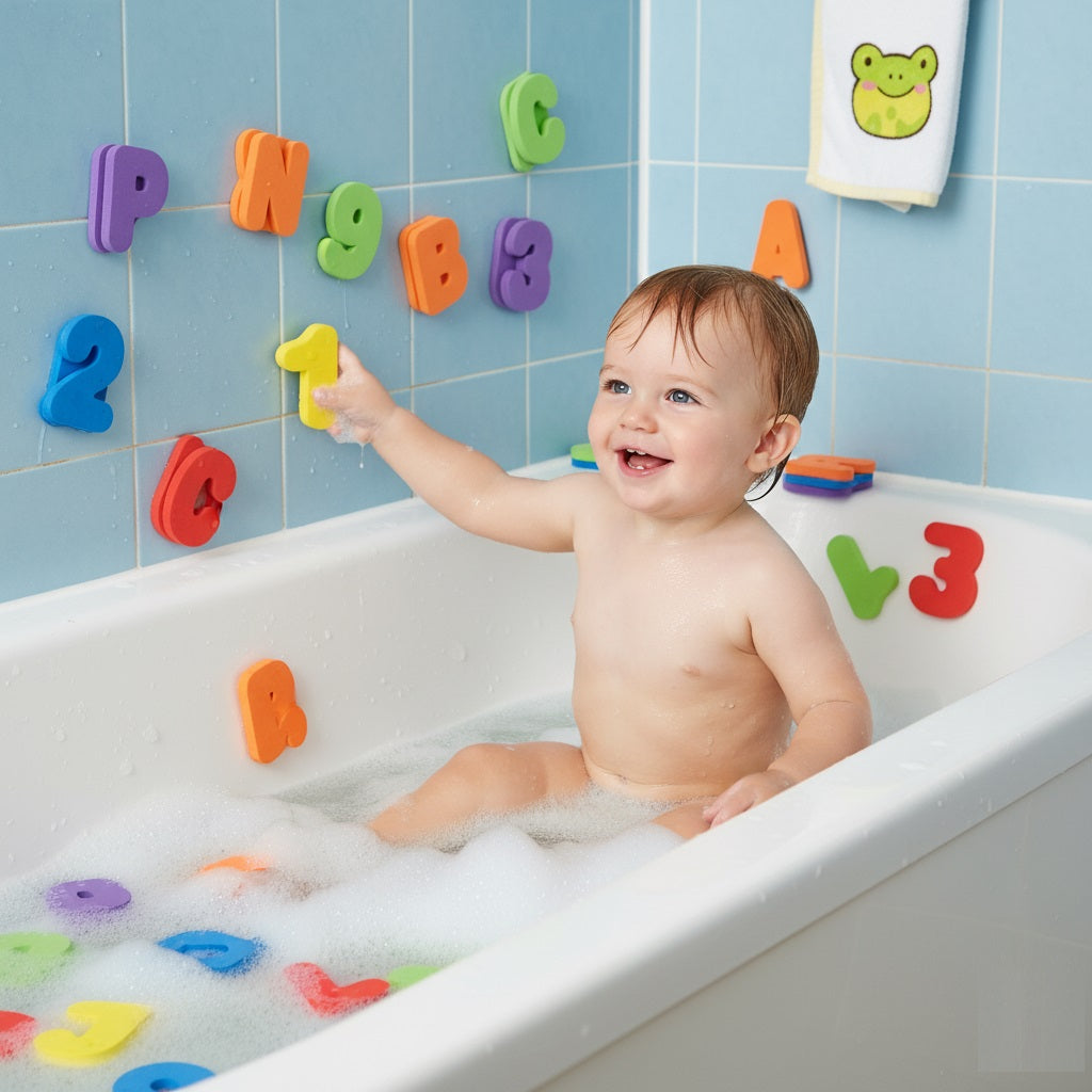 RSW International Limited Foam Learning Letter and Number Set Assorted Pack of 36 PS884 | Sticks to Surfaces When Wet | Bath Time Fun | Learn and Play | For Those Important First Steps