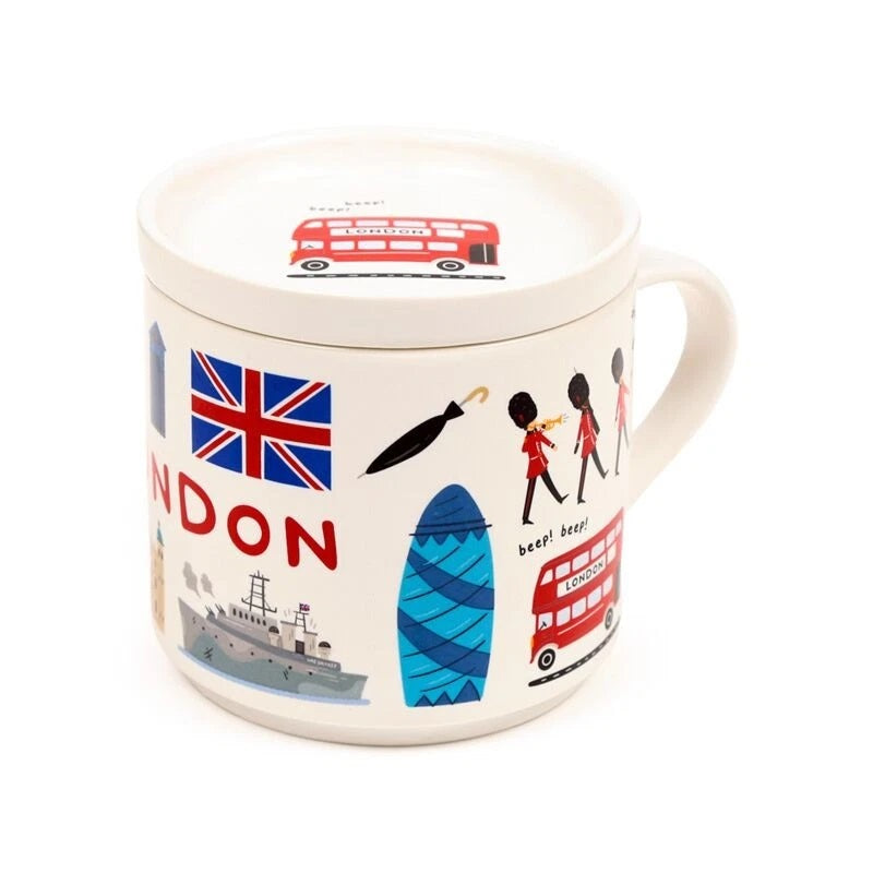Puckator London Souvenir Porcelain Mug and Coaster Set White MUGC42